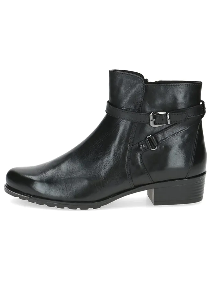 Leder-Ankle-Boots in Schwarz