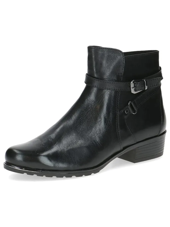 Leder-Ankle-Boots in Schwarz
