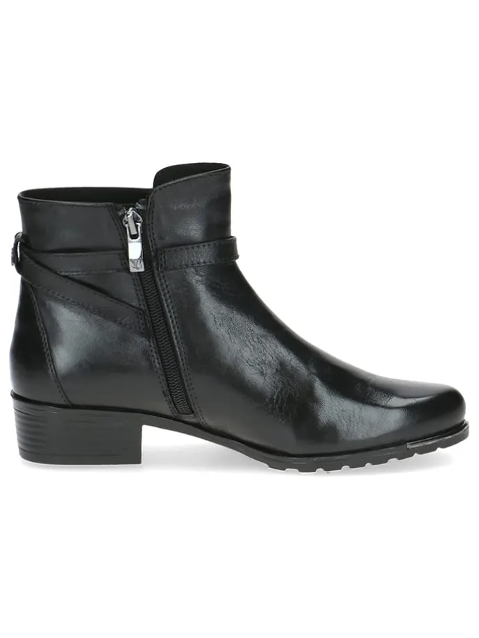 Leder-Ankle-Boots in Schwarz