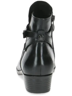 Leder-Ankle-Boots in Schwarz