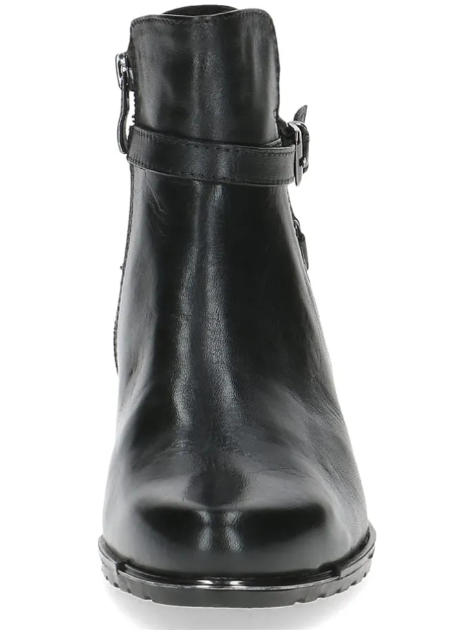Leder-Ankle-Boots in Schwarz