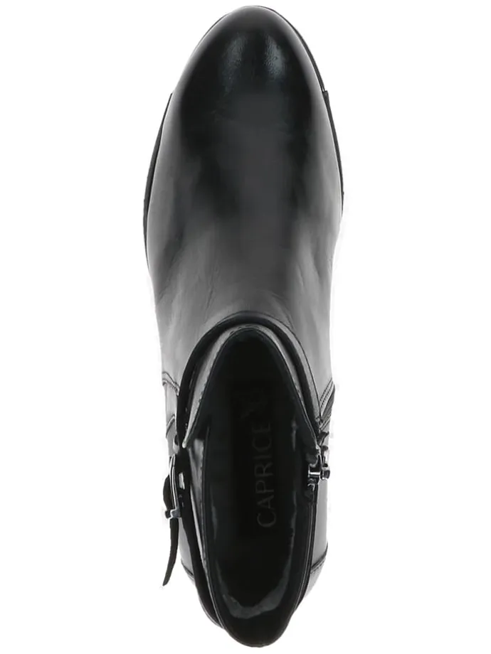 Leder-Ankle-Boots in Schwarz