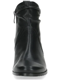 Leder-Ankle-Boots in Schwarz