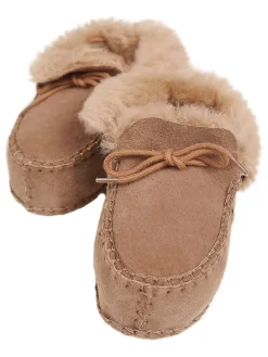Leder-Babyhausschuhe "2000" in Braun