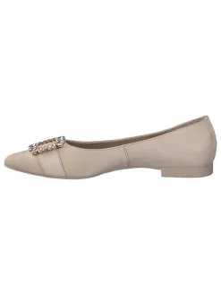 Leder-Ballerinas in Beige