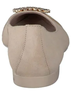 Leder-Ballerinas in Beige