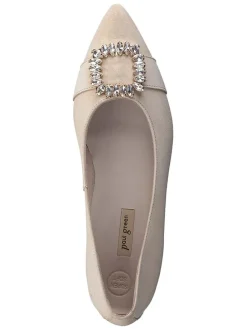 Leder-Ballerinas in Beige
