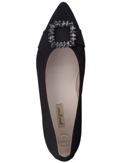 Leder-Ballerinas in Schwarz