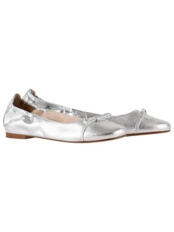 Leder-Ballerinas "Betty" in Silber