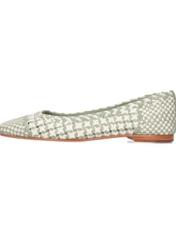 Leder-Ballerinas "Elyssa 1" in Weiß/ Salbei