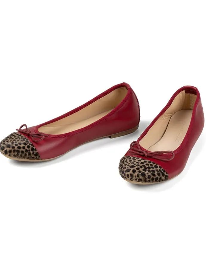 Leder-Ballerinas "Fabella" in Rot