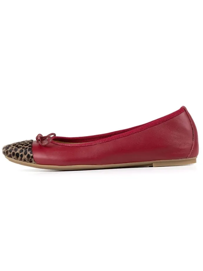 Leder-Ballerinas "Fabella" in Rot