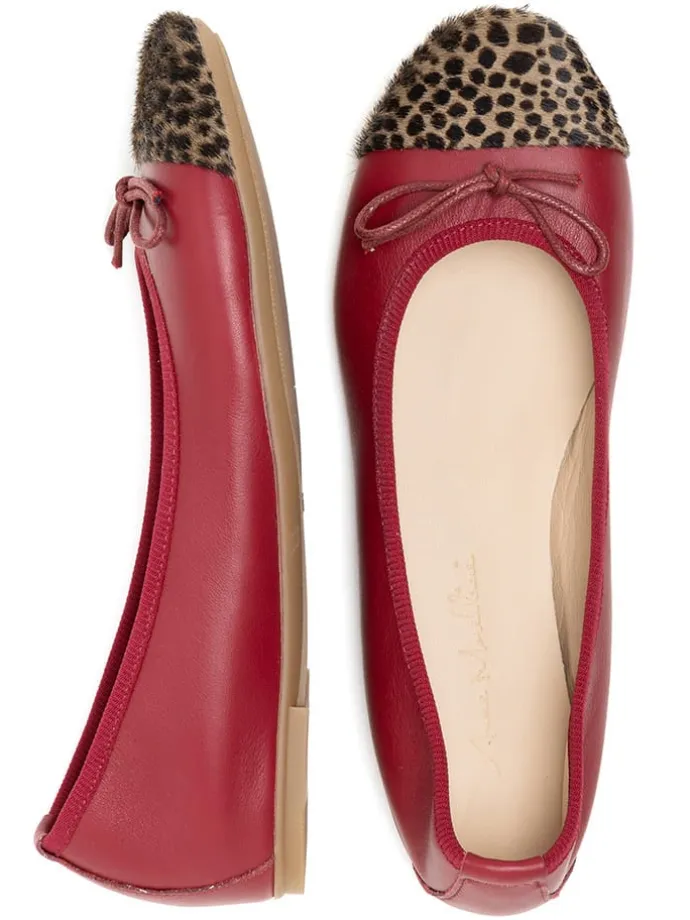 Leder-Ballerinas "Fabella" in Rot