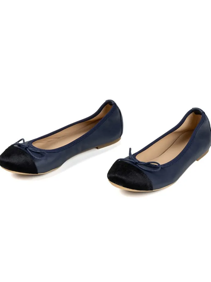 Leder-Ballerinas "Fabella" in Dunkelblau