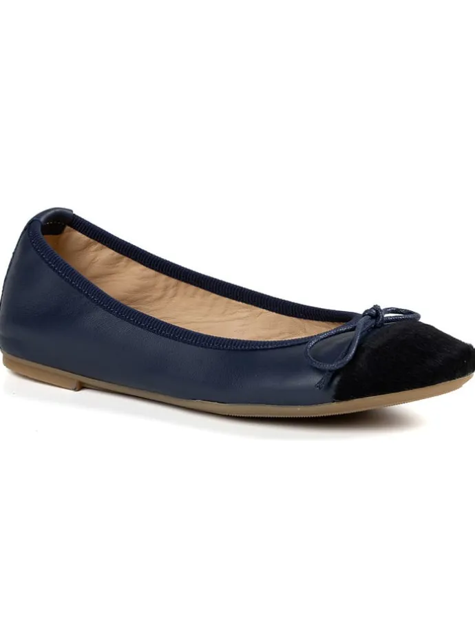 Leder-Ballerinas "Fabella" in Dunkelblau