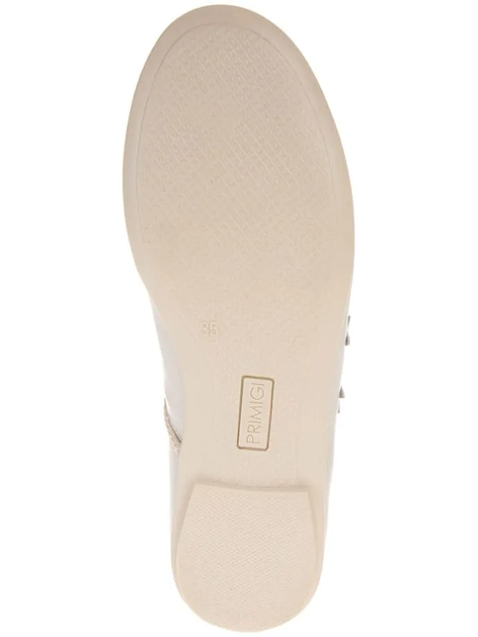 Leder-Ballerinas "Fantasy party" in Creme