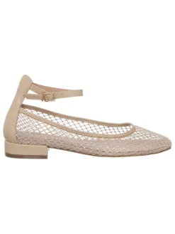 Leder-Ballerinas in Beige