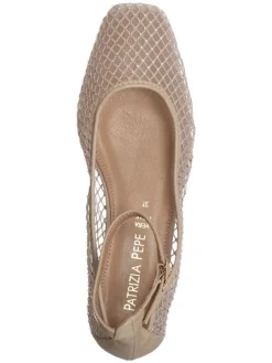 Leder-Ballerinas in Beige