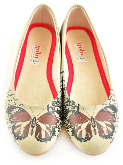 Leder-Ballerinas in Beige