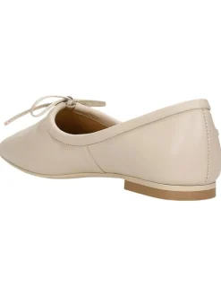 Leder-Ballerinas in Beige