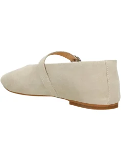 Leder-Ballerinas in Beige