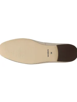 Leder-Ballerinas in Beige