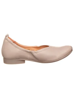 Leder-Ballerinas in Beige