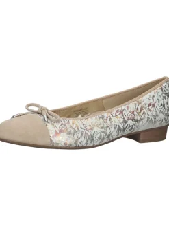 Leder-Ballerinas in Beige
