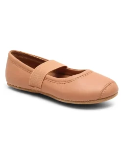 Leder-Ballerinas in Beige