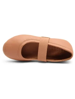 Leder-Ballerinas in Beige