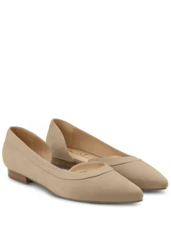 Leder-Ballerinas in Beige