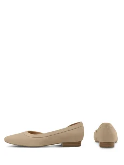 Leder-Ballerinas in Beige