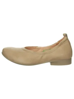 Leder-Ballerinas in Beige