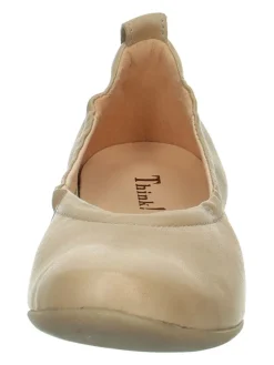 Leder-Ballerinas in Beige
