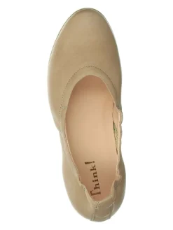 Leder-Ballerinas in Beige