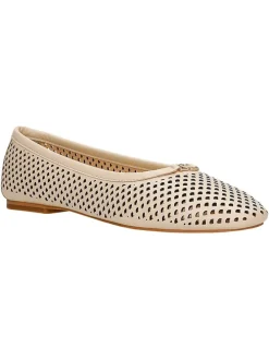 Leder-Ballerinas in Beige