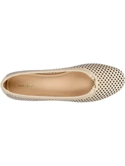 Leder-Ballerinas in Beige