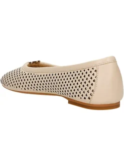 Leder-Ballerinas in Beige