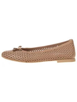 Leder-Ballerinas in Beige