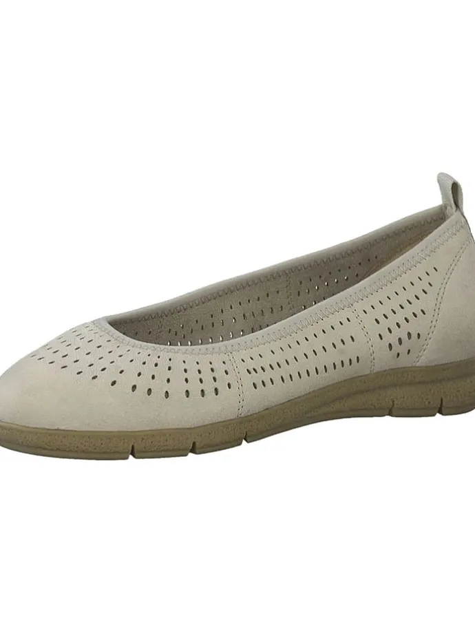 Leder-Ballerinas in Beige