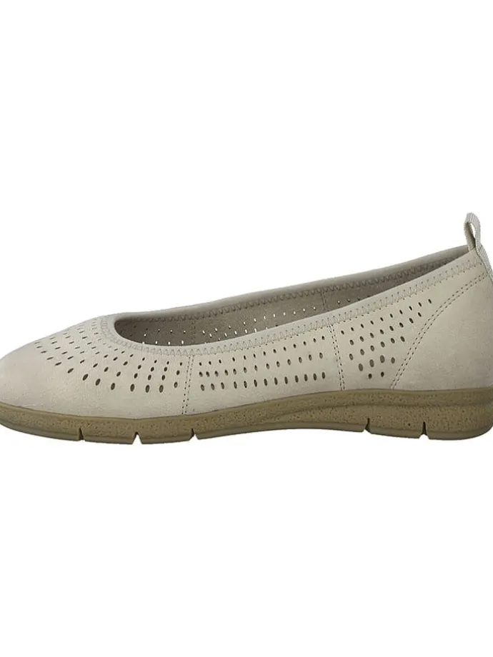 Leder-Ballerinas in Beige