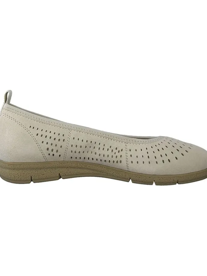 Leder-Ballerinas in Beige