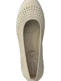 Leder-Ballerinas in Beige