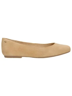 Leder-Ballerinas in Beige