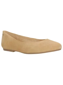 Leder-Ballerinas in Beige