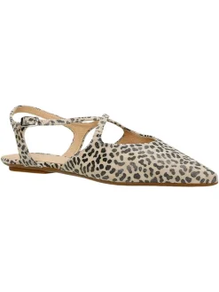 Leder-Ballerinas in Beige/ Schwarz