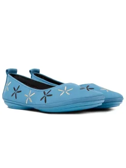 Leder-Ballerinas in Blau