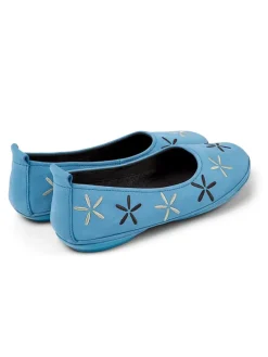 Leder-Ballerinas in Blau