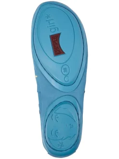 Leder-Ballerinas in Blau