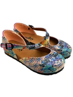 Leder-Ballerinas in Blau